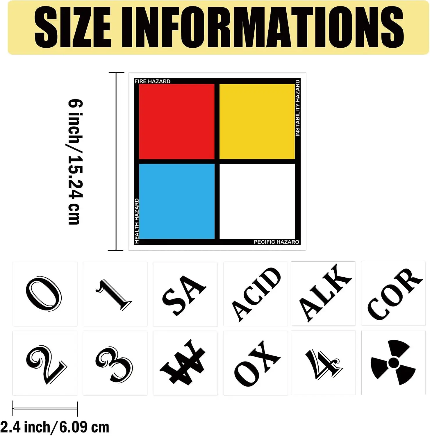 HMIS OSHA Hazardous Chemical Safety Data Stickers 3inch SDS Chemical Safety Identifying Label MSDS Stickers 200pcs