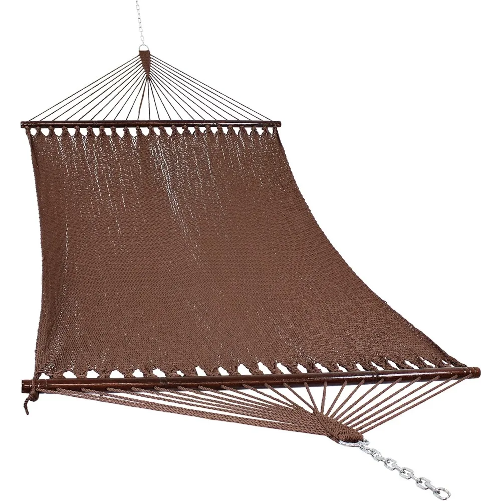 

Soft-Spun Polyester Rope Double Hammock for Outside - 600-Pound Weight Capacity Extra Large Hammock