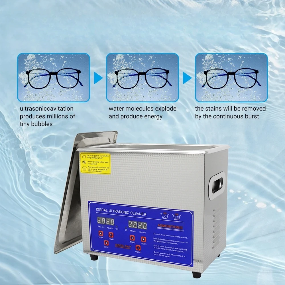 For Ultrasonic Cleaner Ultrasound Cleaner Portable Ultrasound Cleaning Machine Multifunction 2L-3L Diswasher Home Appliance