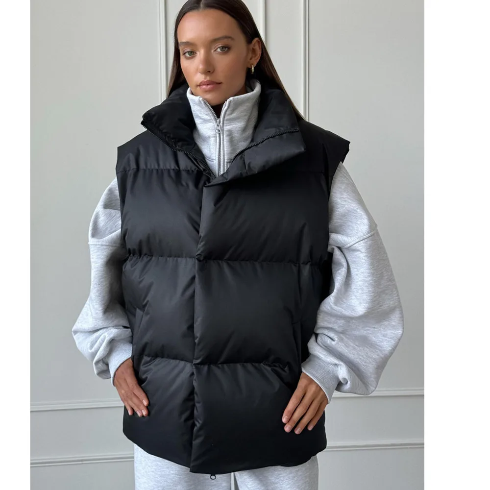 Ropa de abrigo para mujer, Chaqueta de algodón, chaleco, otoño e invierno, nuevo artículo para ir al trabajo, chaleco informal deportivo holgado,