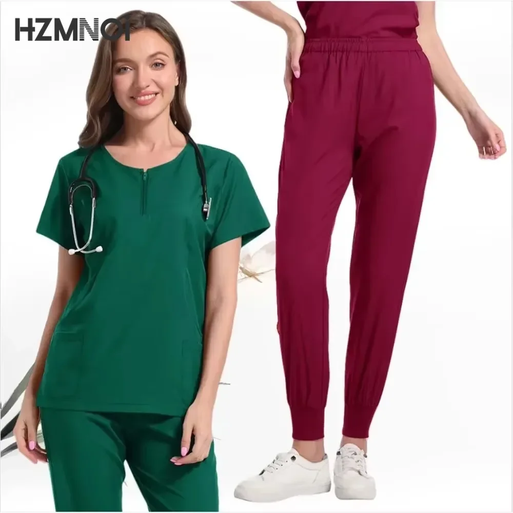 다색 유니섹스 반팔 약사 간호사 유니폼 병원 의사 작업복 구강 치과 수술복 의료 스크럽 세트