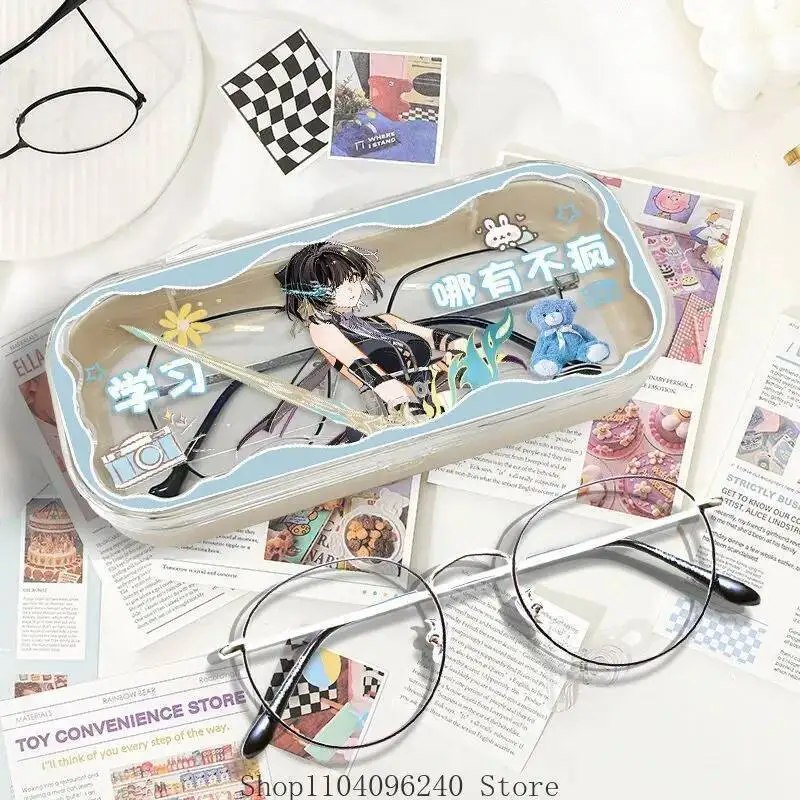 애니메이션 게임 Wuthering Waves Cartethyia 애니메이션 코스프레 안경 케이스 투명 연필 선글라스 보관 상자 마스코트 학생 액세스