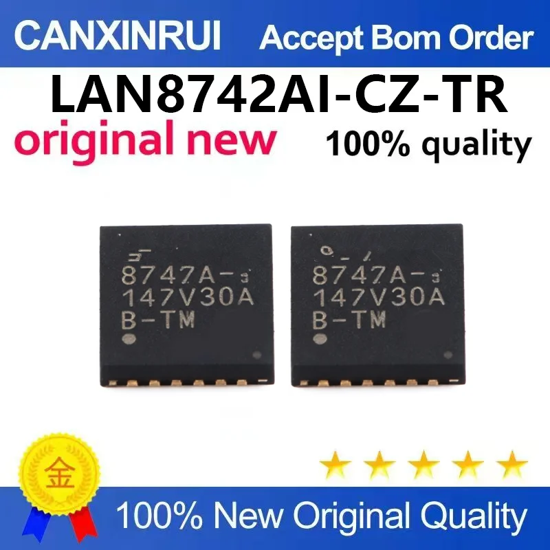 （5pcs-10pcs）Brand new original LAN8742AI-CZ-TR QFN-24 Ethernet transceiver chip