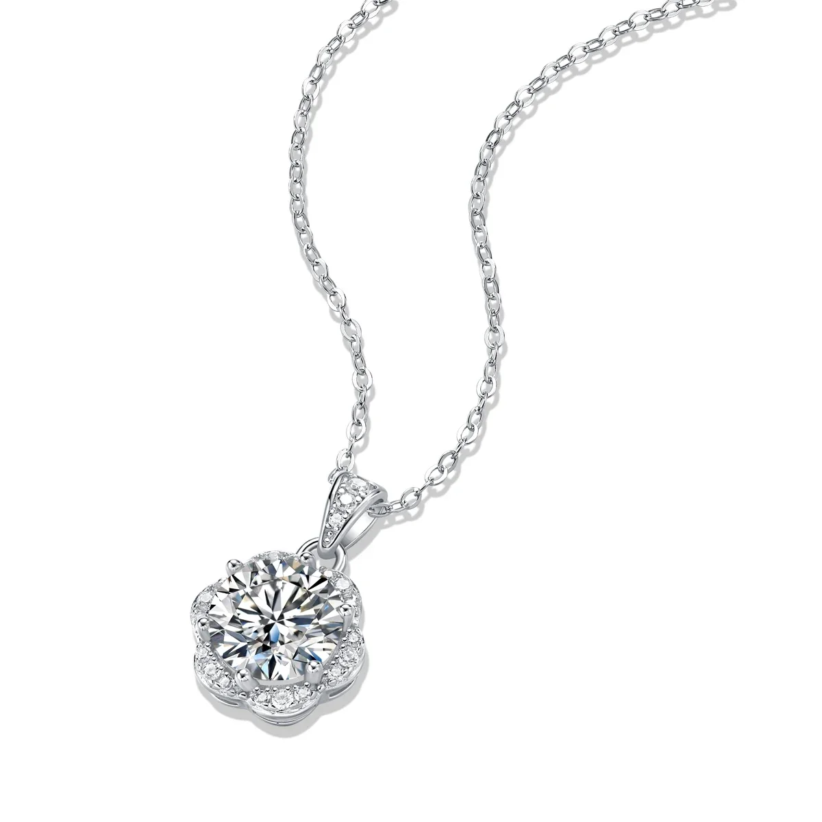Lucky   Sterling Silver Circle Pendant Necklaces For Couple S925 Jewelry Sets 925 Sterling Silver