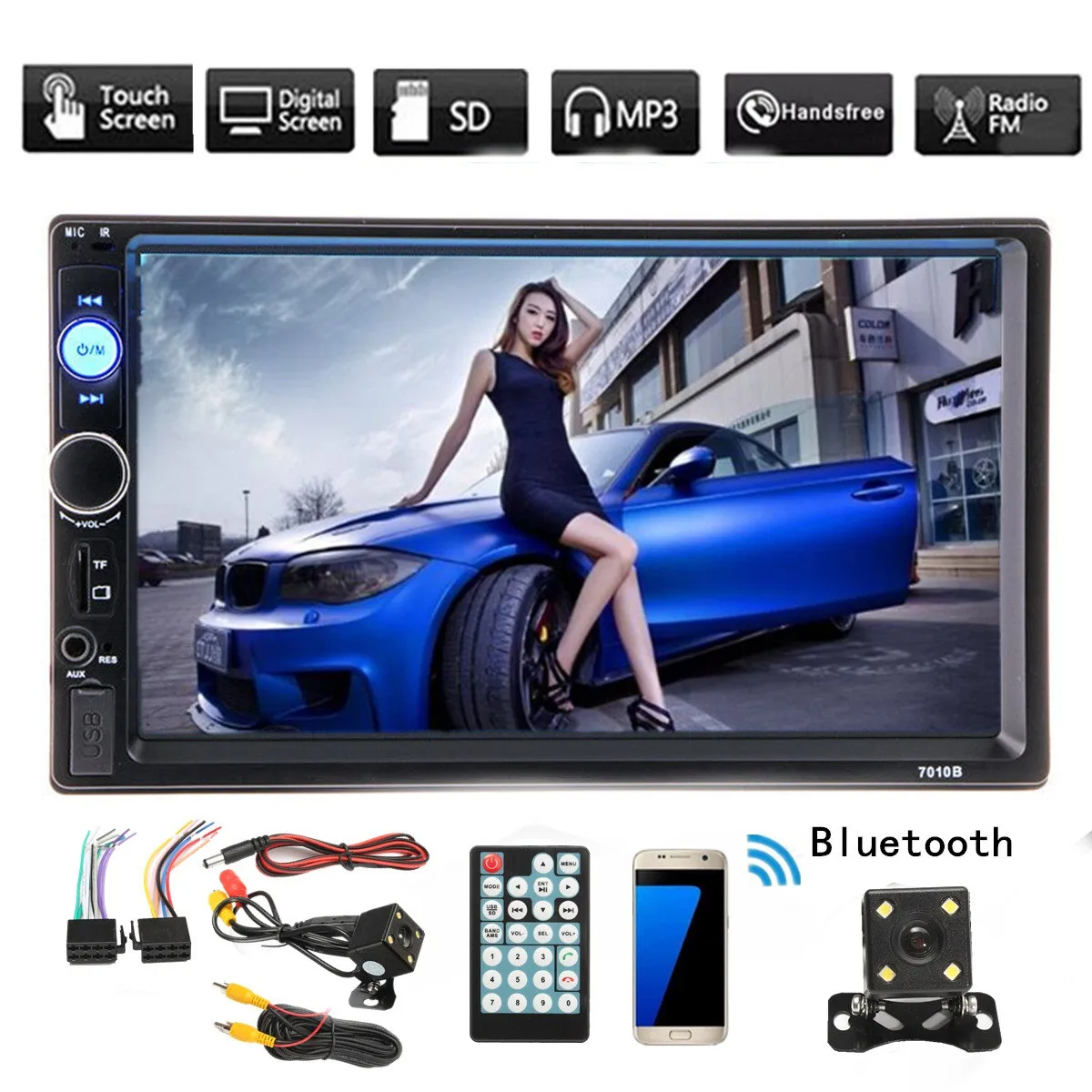 

2Din Car Radio HD Touch Screen For Universal 7inch MP5 Multimedia Player Car-Play Android Atuo BT FM Radio AUX MP5 HD Music