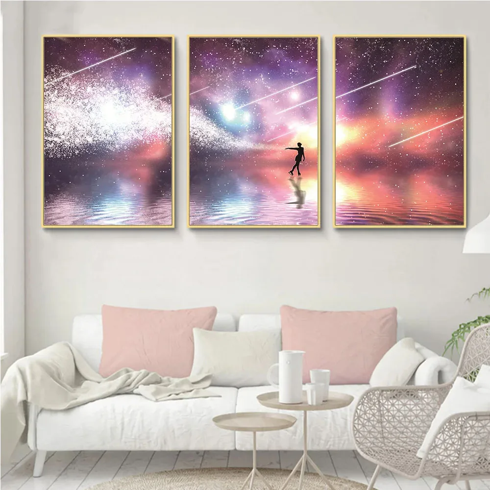 Cloud Moon Night Star Starry Sky Landscape 3 pcs Diy Dance Dril Full Diamond Painting Art Wall Decor Mosaic Picture embroidery