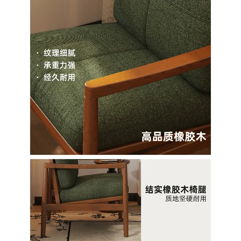 كرسي أريكة فردي من الخشب الصلب لغرفة المعيشة المنزلية وشرفة أريكة ترفيهية من العصور الوسطى كرسي بذراعين