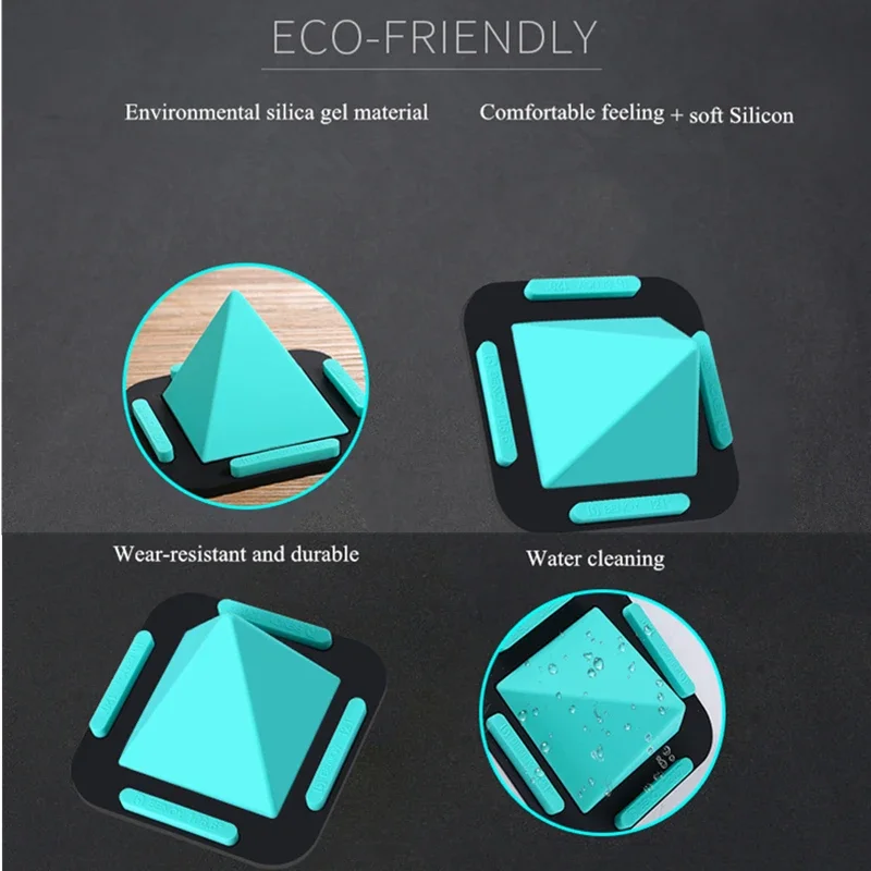 Supporto universale per telefono per pavimento da tavolo Design piramidale in silicone antiscivolo regolabile a 4 angoli per IPhone IPad Samsung Xiaomi 4-11"