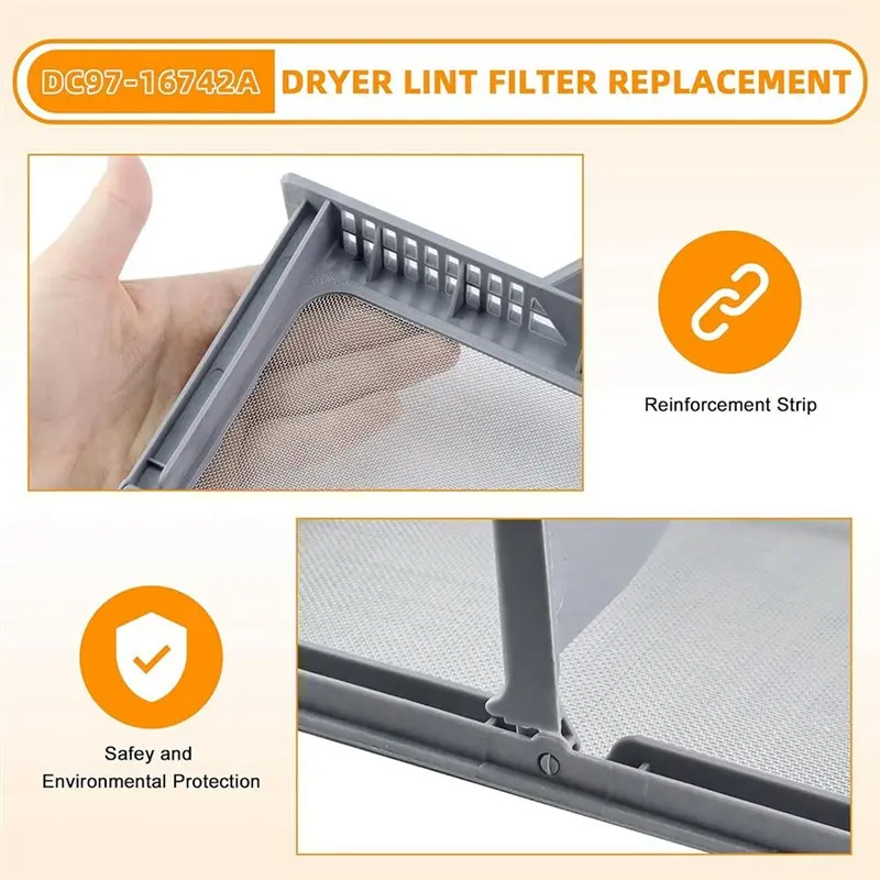 Efficient-Replacement Parts For DV45H7000EW/A2 DV40J3000GW/A2 Dryer Lint Filter Case Screen DC97-16742A