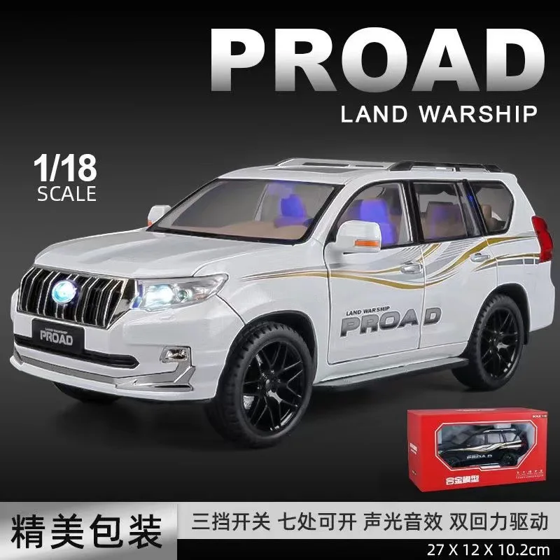 1:18 TOYOTA Land Cruiser Prado SUV Alloy Car Model Diecast Toy Vehicle Simitation Cars Toys For Children Kids Gift F374