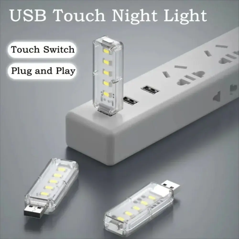 Portable PC USB Night Light 5V Power 3000K/6500K Touch Dimming Light Dimmable Function 10 LEDs Plug in Light Study Lamp