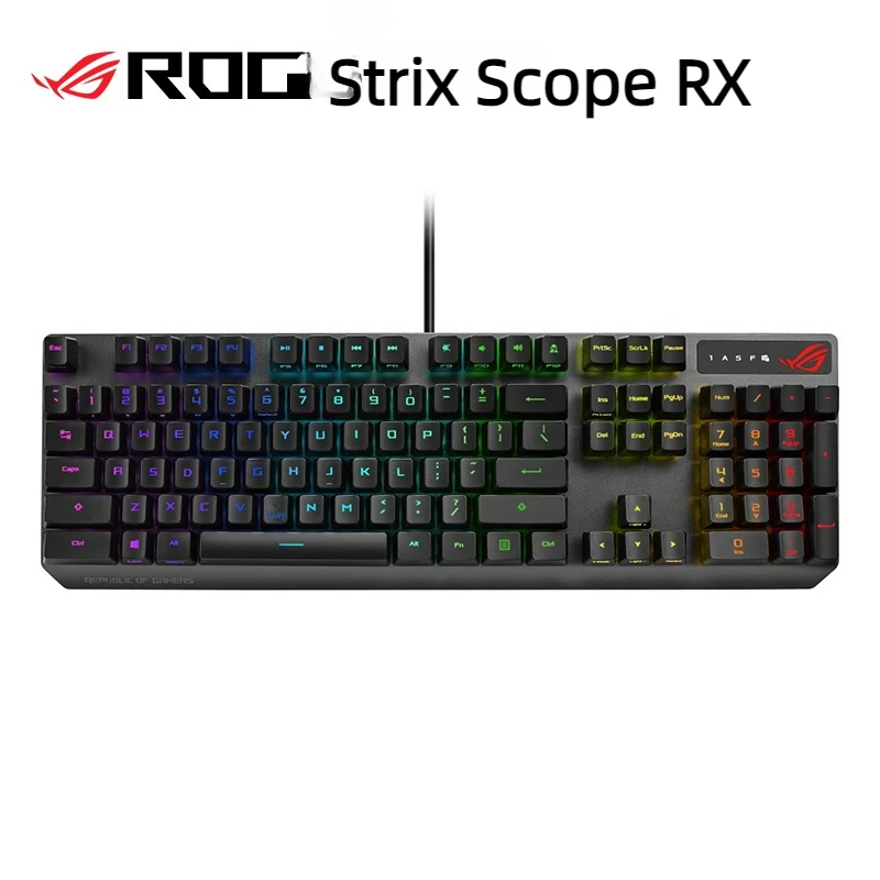 ROG Strix Scope RX Mechanical Keyboard, Wired Gaming Keyboard, Self-Developed Optical Axis Ergonomic Design