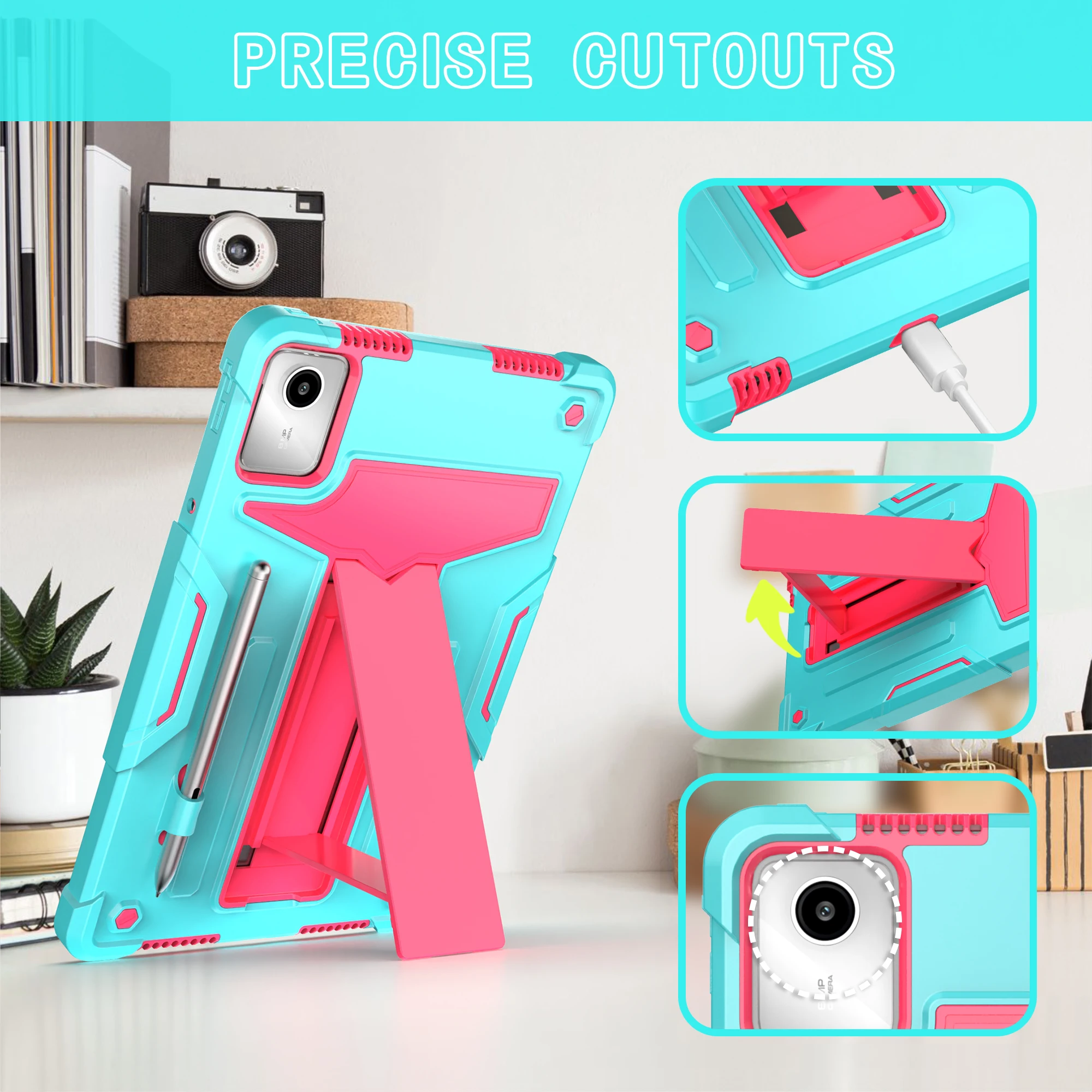 Case for Lenovo Tab M11(TB-330FU/TB-330XU)11 inch /K11/Xiaoxin Pad 2024 Heavy Duty Protection Shockproof Rugged Cover with Stand