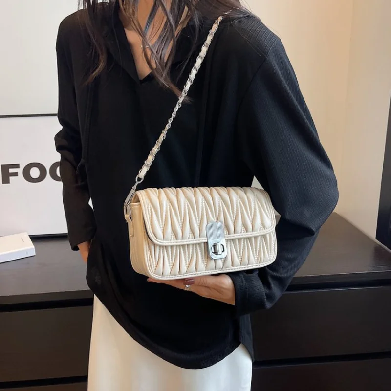 

High-End Luxury Brand Leather Ladies Handbag Famous Designer Fashionable Elegant Elegant Trim Daily Bag​