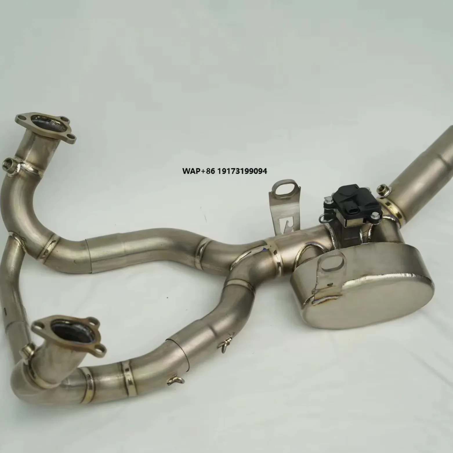 Custom Silver Titanium Exhaust Head for R 1300Gs Motorcycle with Electric Valve