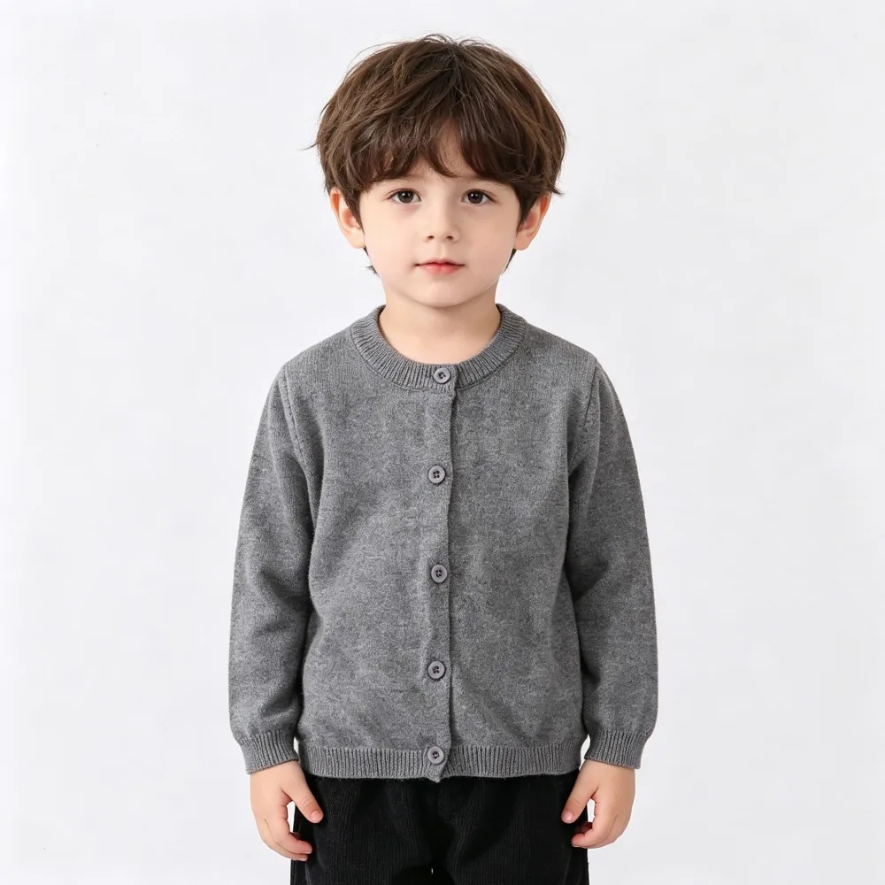 100% Cotton Boys Girls Sweaters Cardigans Kids Toddler Baby 1 2 3 4 5 6 7 8 9 Years Buttons Knitwear Spring Autumn Knitting Tops