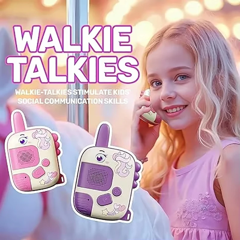 Cartoon Pony Walkie-Talkies Baby Voice Toy Long-distance Wireless Pager Outdoor Dialogue Parent-child Interactive Puzzle Toys