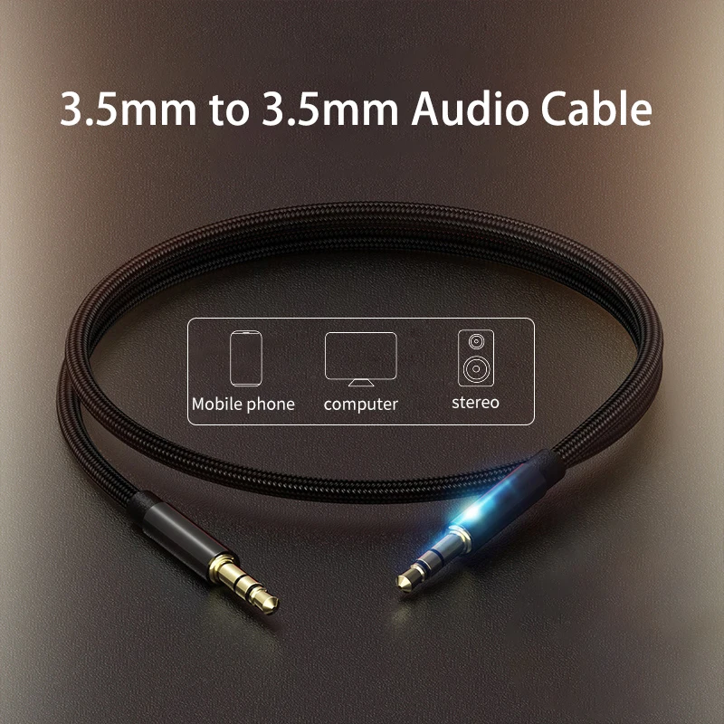 3.5mm to 3.5mm AUX Audio Cable 3.5mm Jack Speaker Cable for JBL Headphones Car Samsung Xiaomi Redmi 5 Plus Oneplus AUX Cord