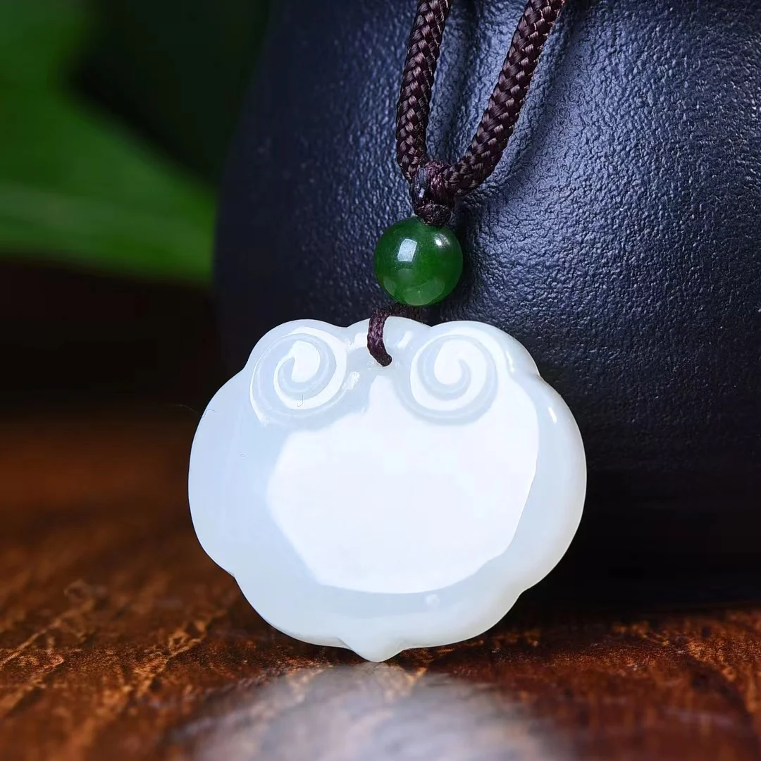 Fine Hetian Jade Baby Lock Pendant Jewelry 3326#