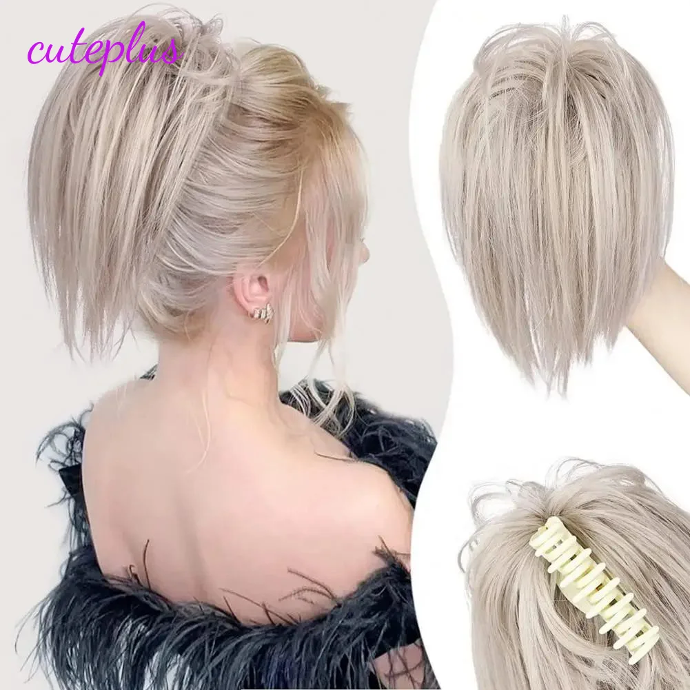 Ponytail wig grab chicken nest bun head messy hair bag fluffy bun scrunchie for lady Chicken Nest Hairpin Shuttlecock Head Wig