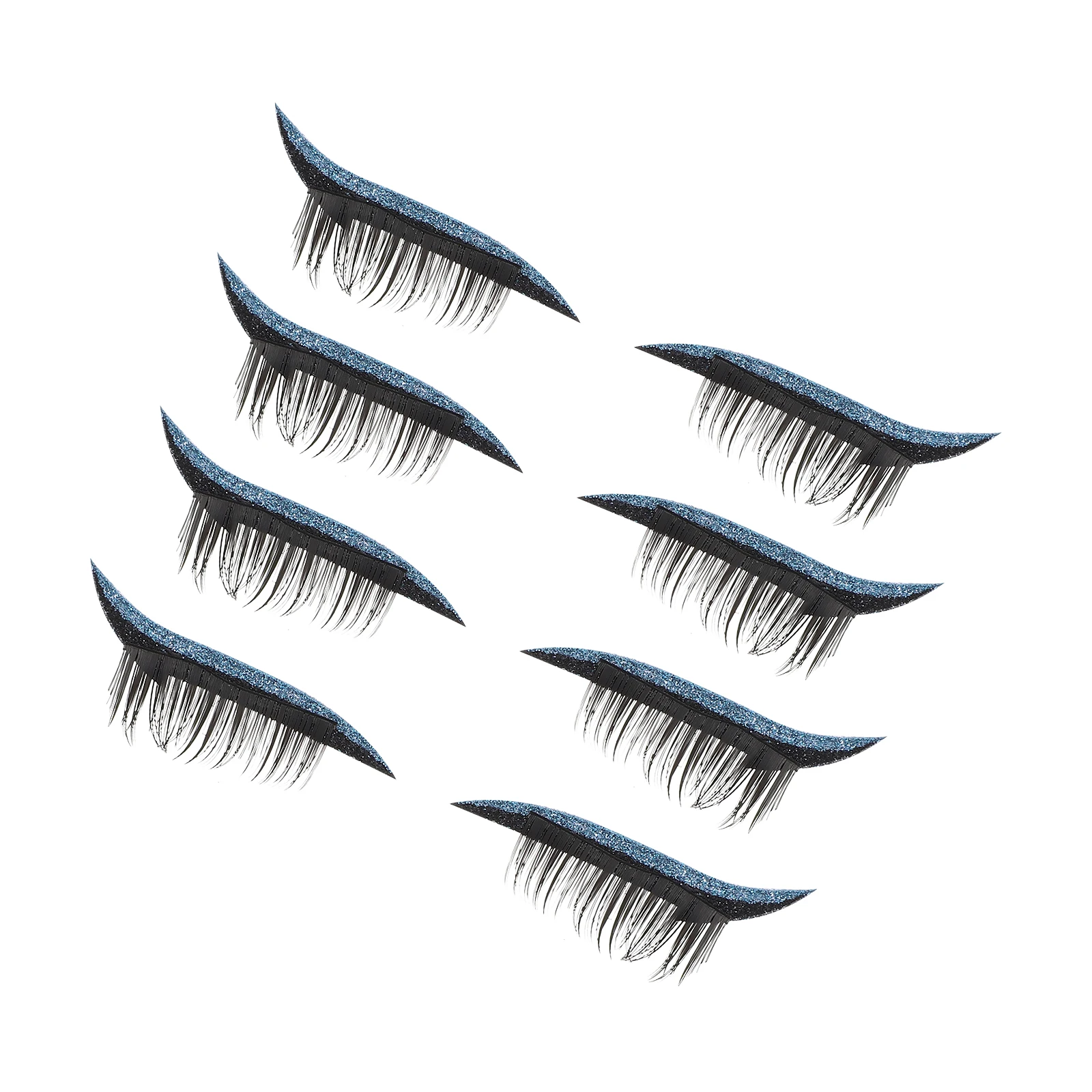 

4 Pairs False Eyelash Stickers Tape Dense Fake Eyelashes for Women Self-adhesive Makeup Vivid