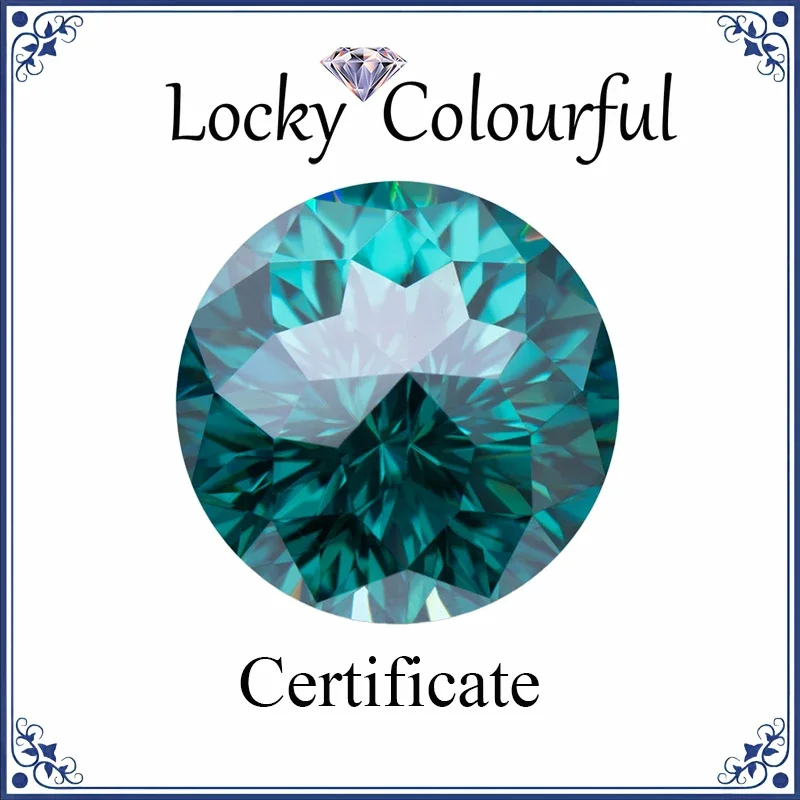 

Moissanite Round Shape General Cutting Emerald Green Natural Color VVS1 Charms for DIY Jewelry Making Rings with GRA Certificate