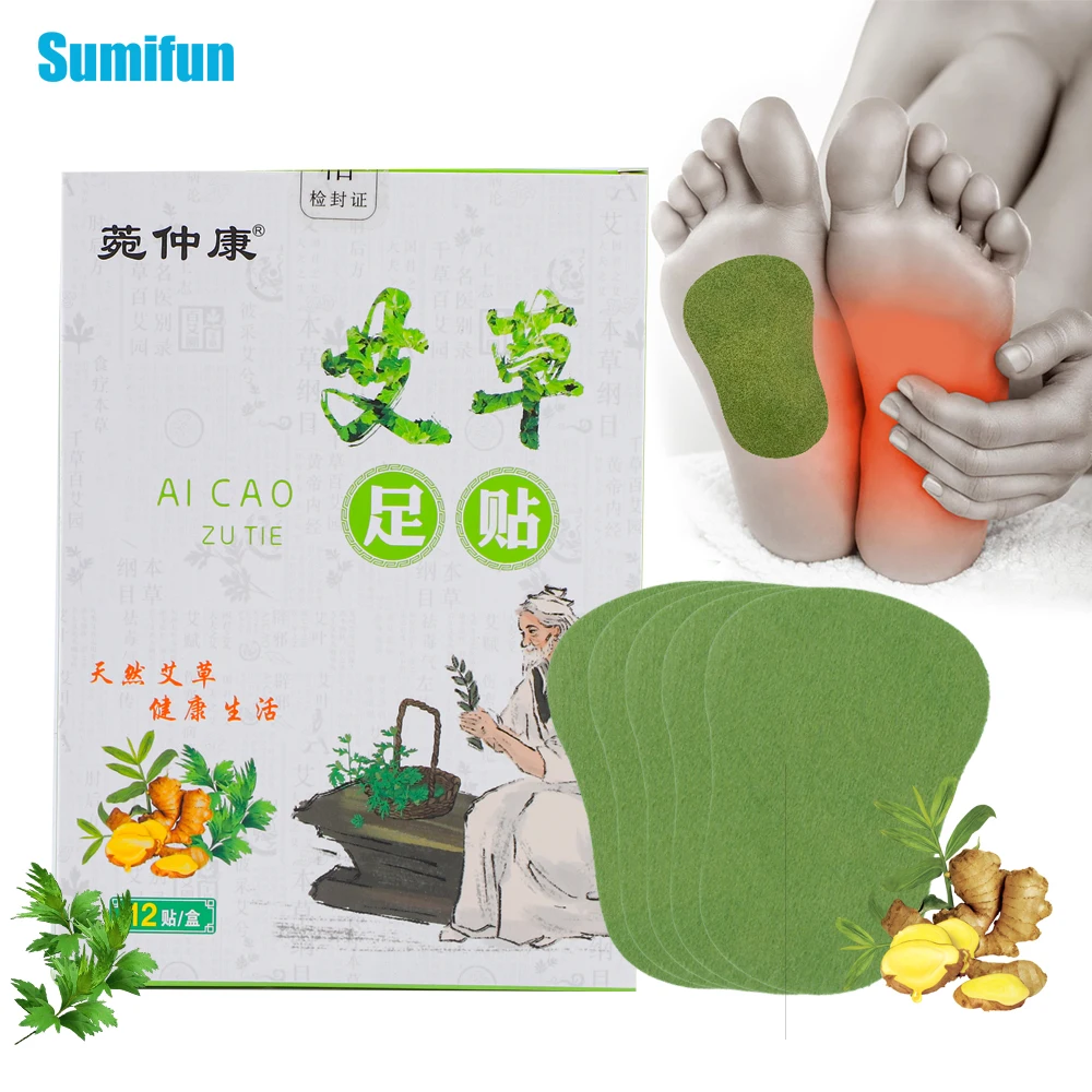 

12Pcs/Box Wormwood Ginger Foot Patch Weight Loss Body Simming Detox Sticker Help Sleeping Relieve Fatigue Stress Massage Plaster