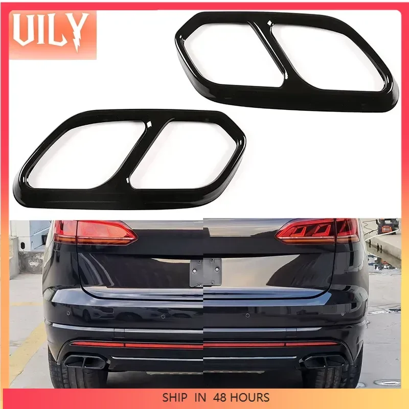 Silenciador tubo de escape trasero acero inoxidável para coche, cubierta embellecedora de punta para VW Touareg