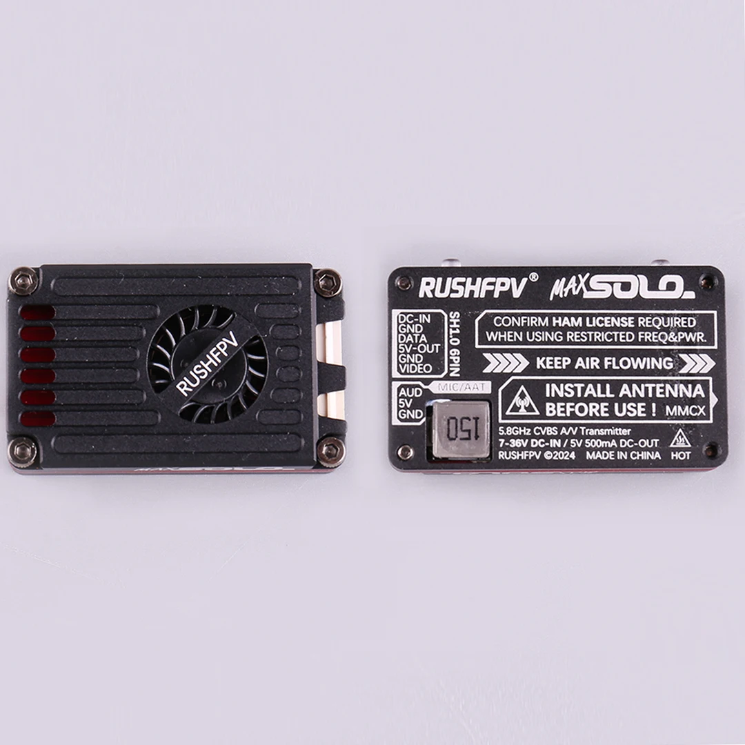RUSHFPV MAX SOLO Image Transmission CNC Shell 2.5W High Power FPV Crossover Aircraft Fixed Wing Long Distance Navigation