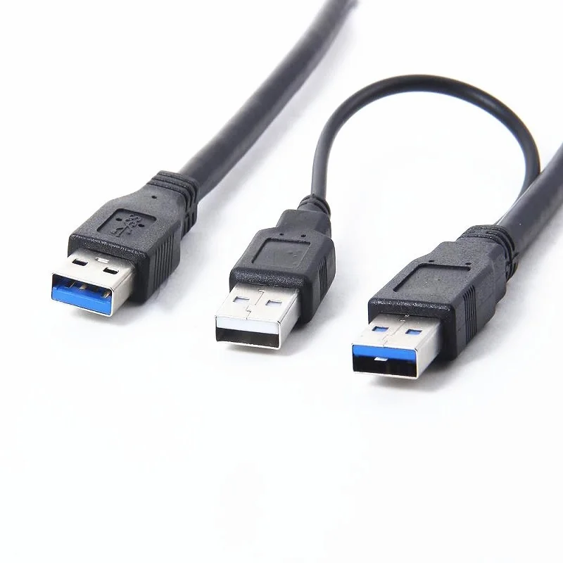 USB 3.0 male dual hard drive Y Cable Sata data cable USB2.0 + USB 3.0 Type A to USB 3.0 A Male Y Cable Connector for Hard Disk