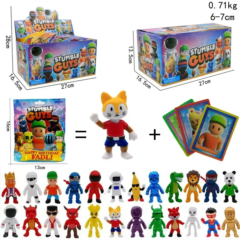 Figuras de acción de Stumble Guys para niños, juguetes, tarjeta de personaje del juego, modelo de PVC de dibujos animados, colección de muñecos de Anime Kawaii, regalos de cumpleaños, 2-24 Uds.