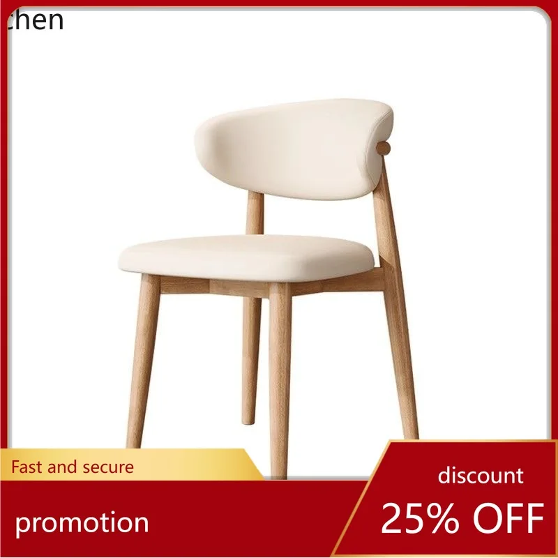 

YFY Solid Wood Dining Chair Home Bedroom Dining Table Desk Chair Modern Minimalist Backrest Chair