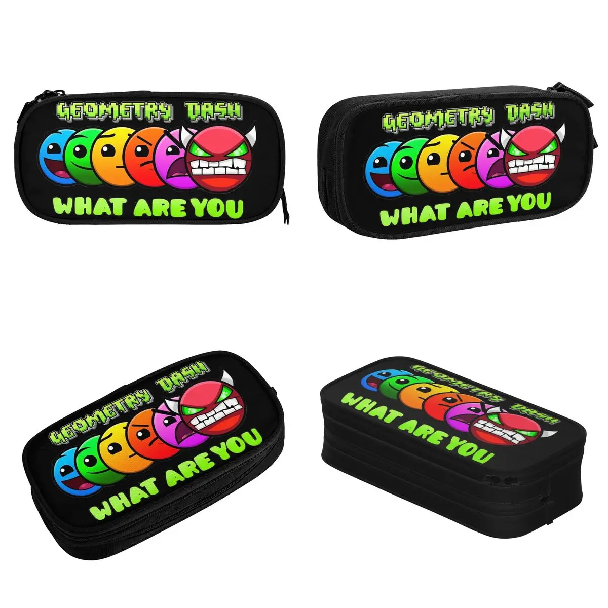 New Geometry Dash What Are You Pencil Cases Geometric Dash Video Game Pencilcases Pen for Student Big Capacity Bags Stationery