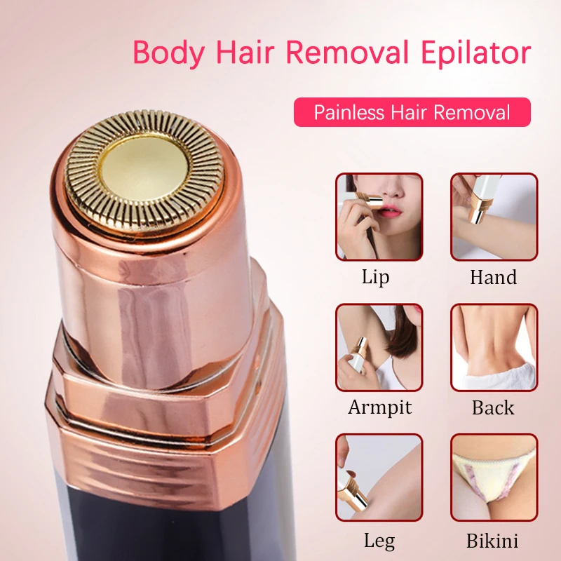جهاز الحلاقة الكهربائية لإزالة الشعر بشكل مثالي على شكل أحمر شفاه لنزع شعر الوجه للنساء أدوات إزالة شعر الجسم غير مؤلم