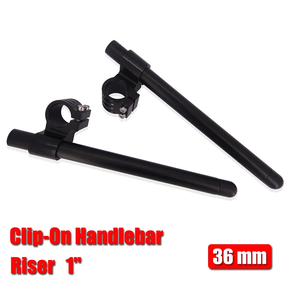 Black Motorcycle CNC Adjustable Riser Left Right Clip-On Clip On Handlebars Fit Replacement Handle Bar For 36mm Fork Tubes