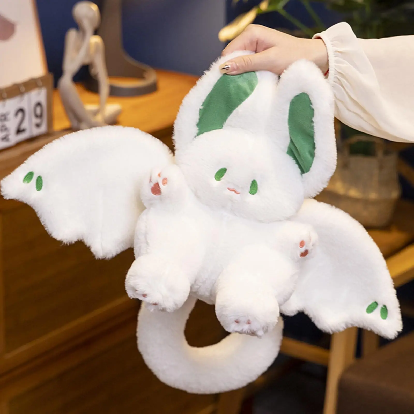 Bat Rabbit Plush Toy Kawaii Animal Creative Magical Spirit Bunny Plush Doll White Bat Soft Stuffed Plushie Pillow Toys for Kids