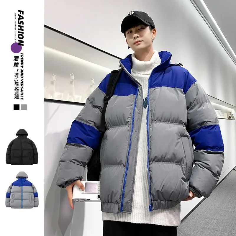

Advanced Street Sle Thiened Cotton Jaet Men's Winter New Sle Bread Coat Stand Collar Korean Version for College Students