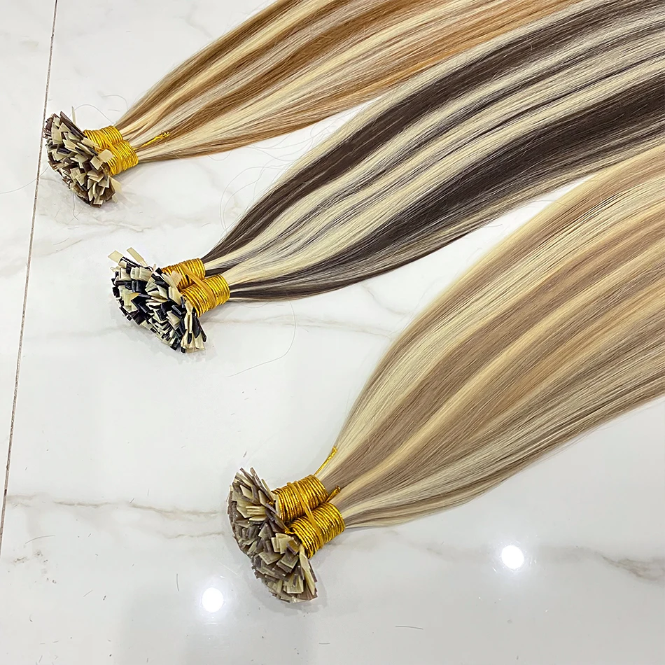 350 Flat Tip Extensions 100%Human Hair Flat Tip Hair Extensions Flat Tip Virgin Real Human Hair Extensions