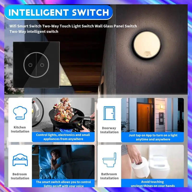 

A24U настенный переключатель со стеклянной панелью, универсальный сенсорный переключатель со стеклянной панелью с двумя открытиями для европейских и национальных стандартов