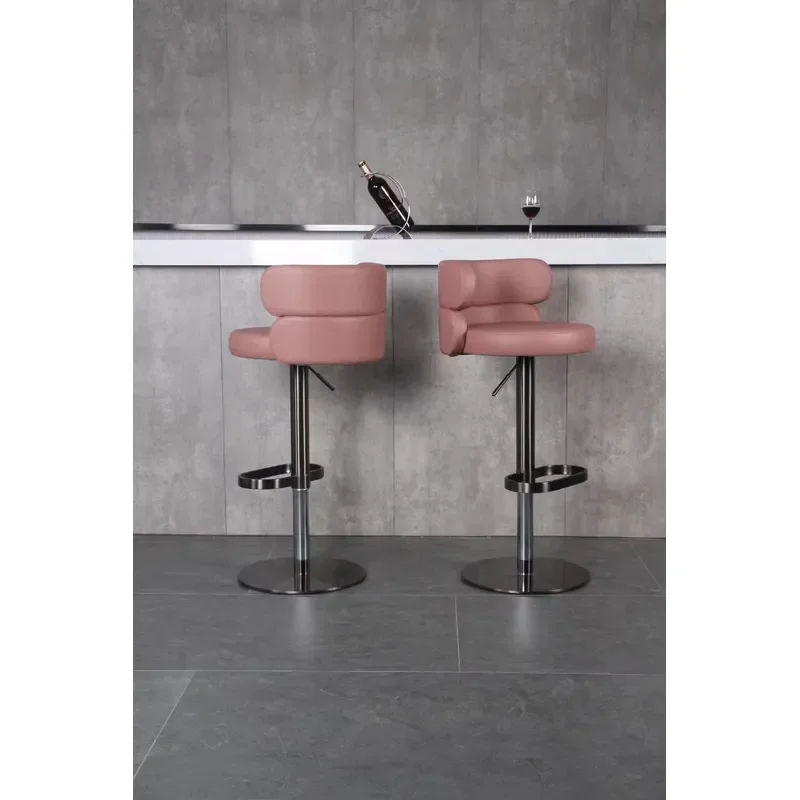 Adjustable Height Bar Stool Deluxe Kitchen Counter Chair Modern Swivel Seat for Home Dining Room Comfortable Padded Cushion