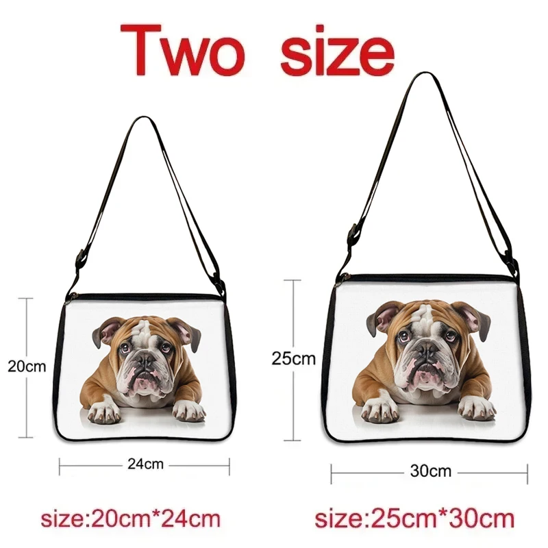 Cute Prone Dog Shoulder Bags Bulldog Beagle Pug Dogs Print Women Crossbody Bags Handbag Portable Storage Bag Phone Holder Gift