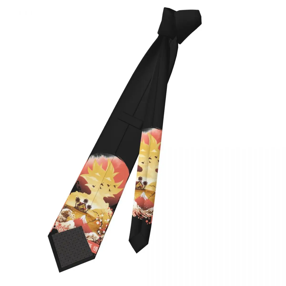 Ukiyo E Super Saiyan Classic Necktie Unisex 8 cm Dragon Ball Neck Tie for Men Skinny Wide Shirt Accessories Cravat Cosplay Props