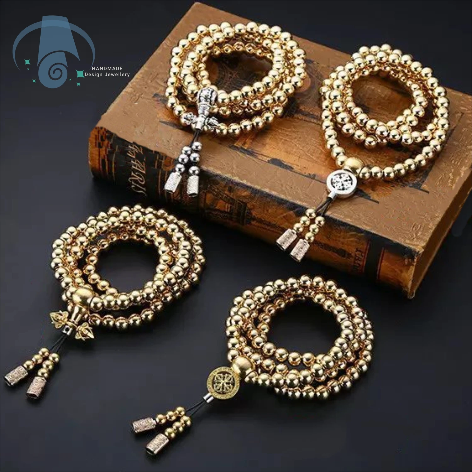 108 Destiny Nepal Prayer Full Metal Buddism Bead Mala Necklace (full brass)