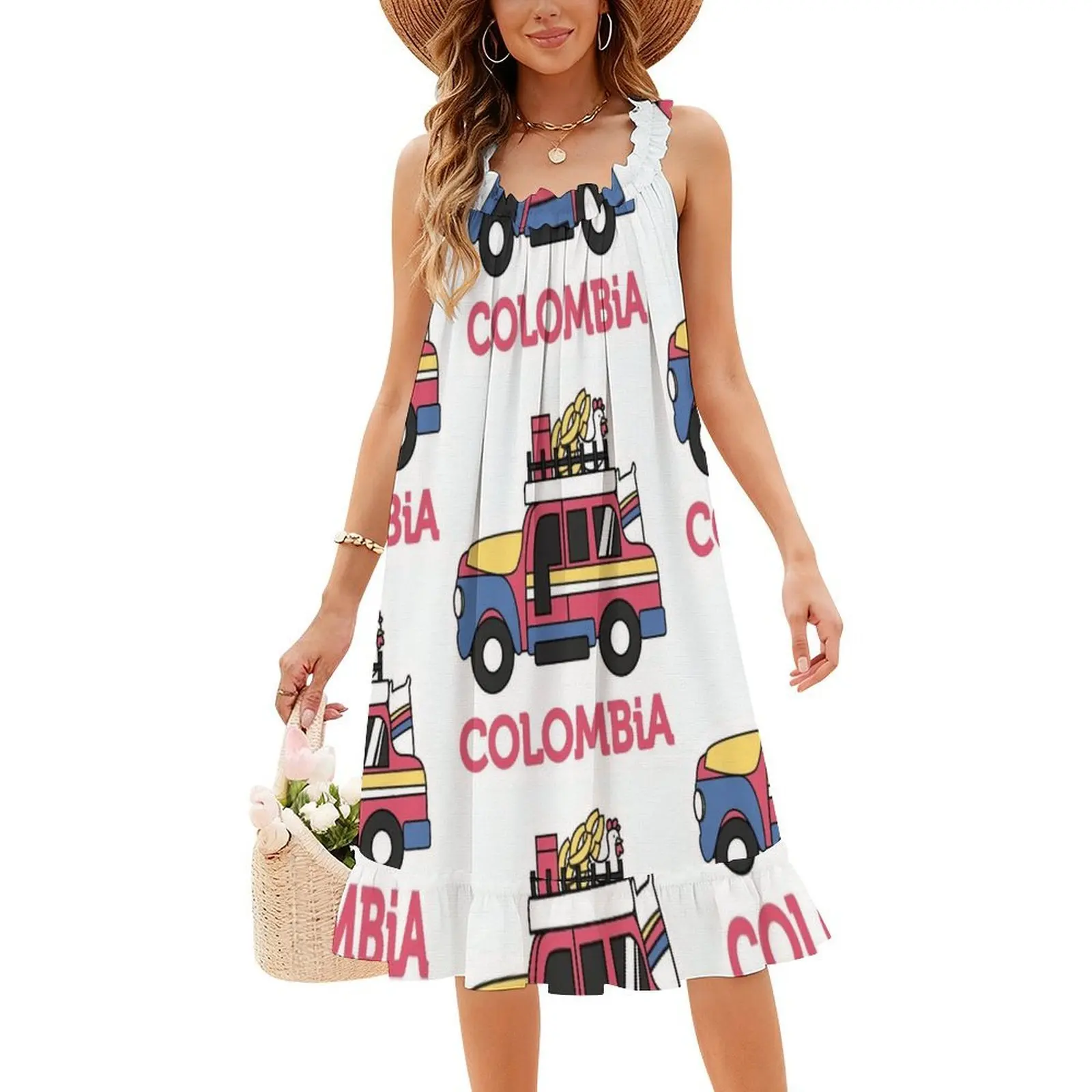 كولومبيا السفر ملصق الكولومبي تشيفا تصميم المرأة الشارع الشهير فستان الحفلات العصرية طباعة نادي الملابس للإناث جنوب #4