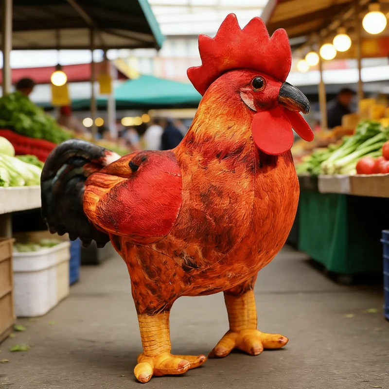 Juguetes de Peluche de Gallo de Simulación de 30-40cm, Muñeco de Gallo de Pie Realista, Juguetes de Gallo Coloridos y Bonitos, Decoración Divertida para Escritorio
