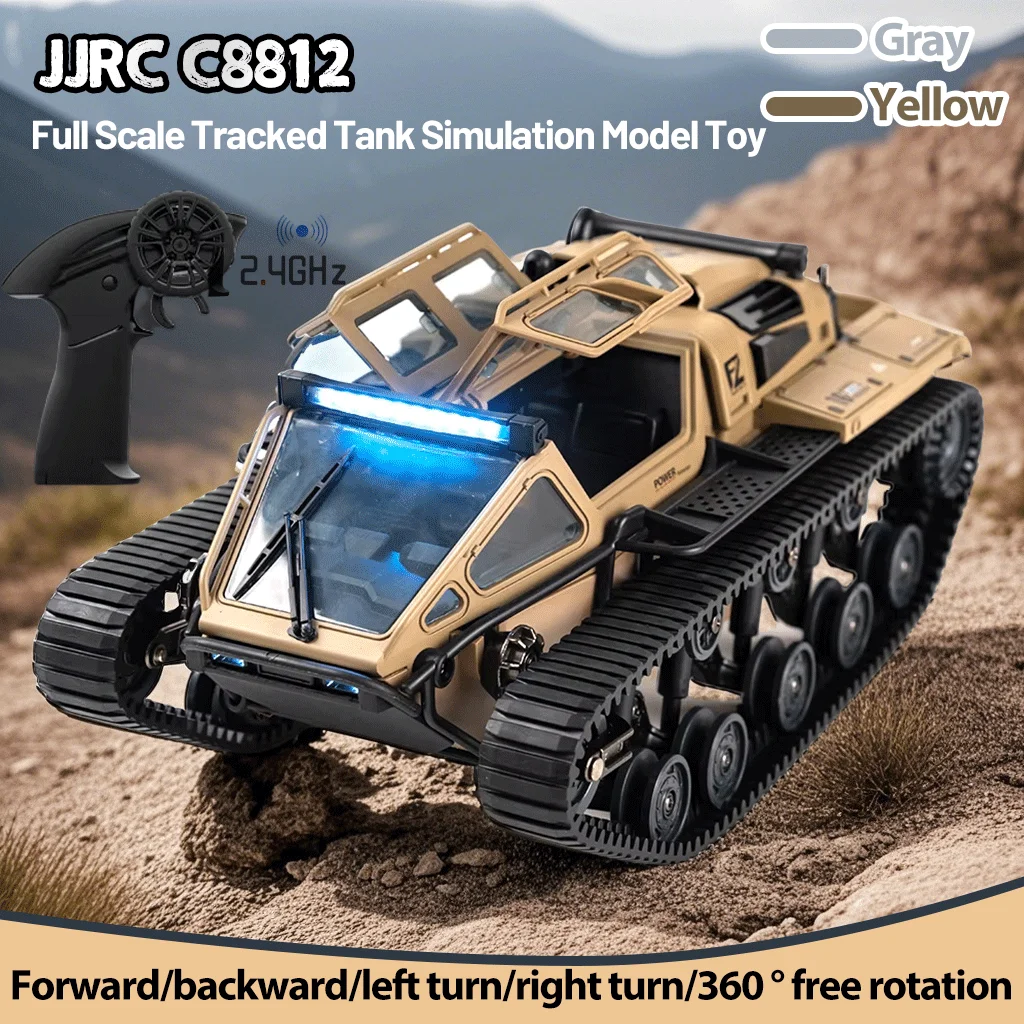 JJRC C8812 RTR RIPSAW EV3-F4 2.4G RC Car Tank 360 Rotation Drift 2.4G Remote Control Off-Road Vehicle Full Scale Tracked RC Toys