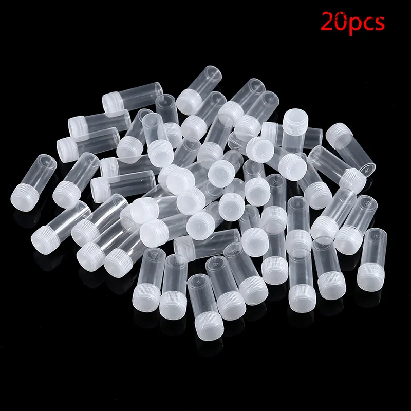 20Pcs 5ml Plastic Sample Bottle Test Tube Mini Small Bottles Vials Storage Containers