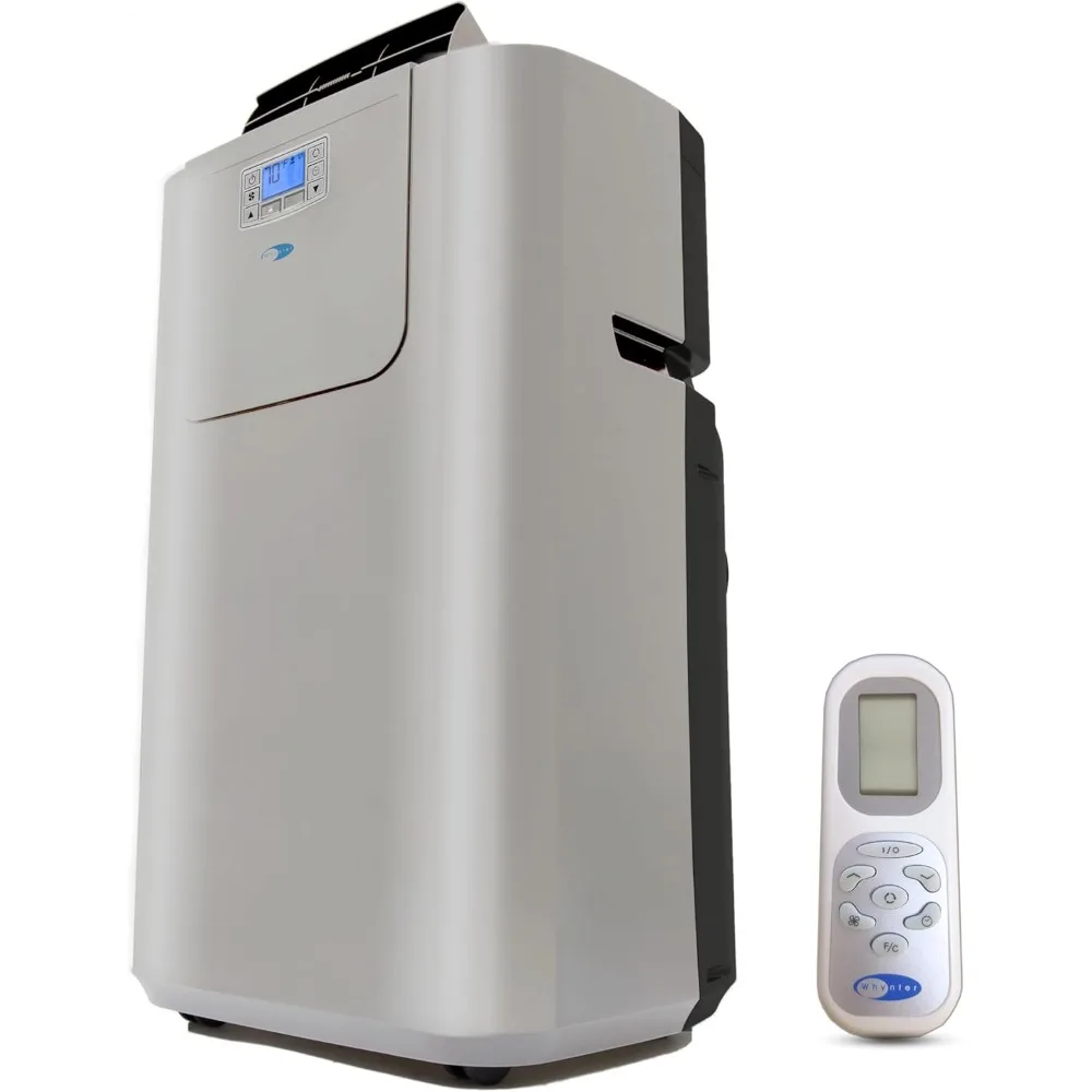 AC portabel 12,000 BTU dengan selang ganda Dehumidifier & kipas pendingin untuk 400 Sq Ft Room,