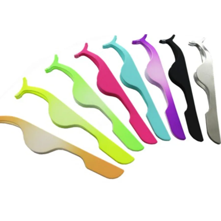 Klamra do rzęs ze stali nierdzewnej w kolorze tęczy, aplikator do podkręcania rzęs, narzędzie do makijażu kosmetycznego, pęseta, zacisk.