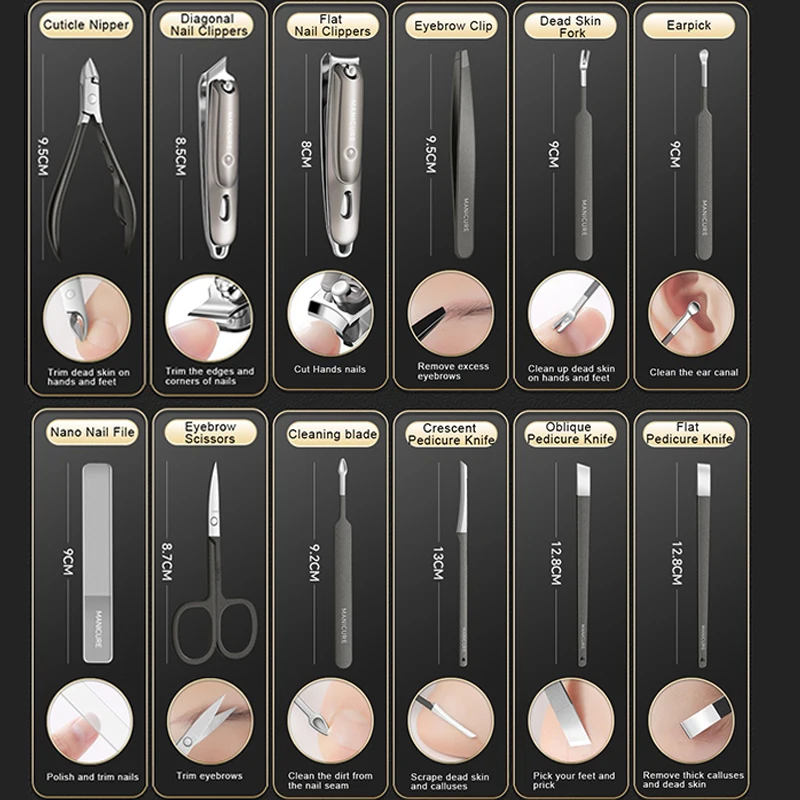 Suprimentos profissionais de manicure e pedicure, remover calos de pele morta, ferramentas de beleza para arte em unhas, conjunto de pinças para cutícula, kits de cuidados faciais